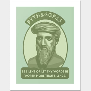 Pythagoras Portrait and Quote Posters and Art